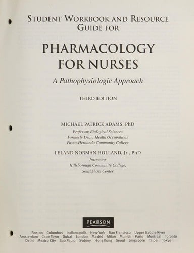 Student workbook and resource guide for pharmacology for nurses