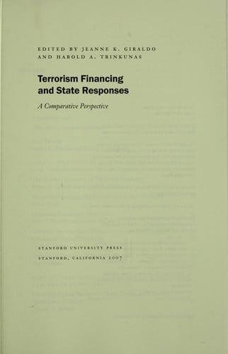Terrorism financing and state responses : a comparative perspective