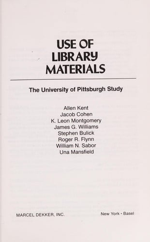 Use of library materials