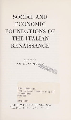 Social and economic foundations of the Italian Renaissance