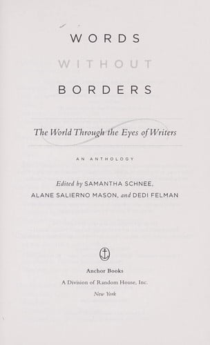 Words without borders : the world through the eyes of writers : an anthology