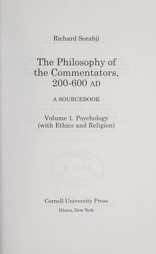 The philosophy of the commentators, 200-600 AD