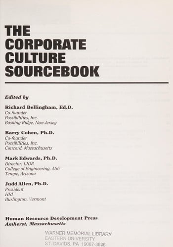 The Corporate culture sourcebook