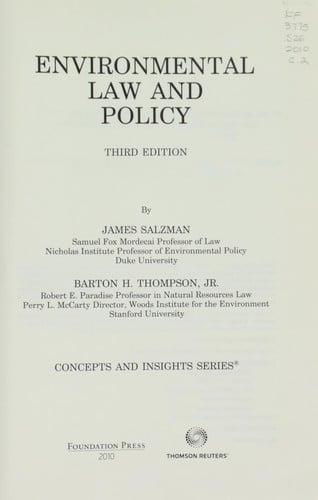 Environmental law and policy