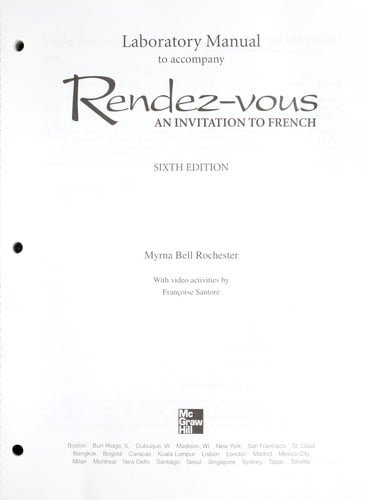 Laboratory manual to accompany Rendez-vous
