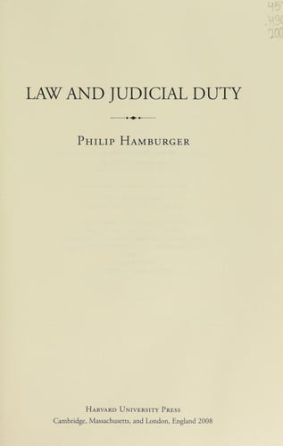 Law and judicial duty