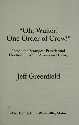Oh, waiter! one order of crow!