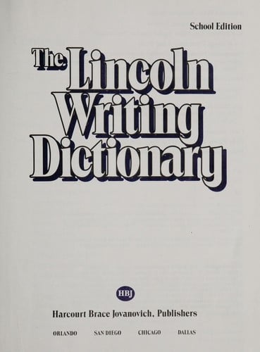 The Lincoln writing dictionary