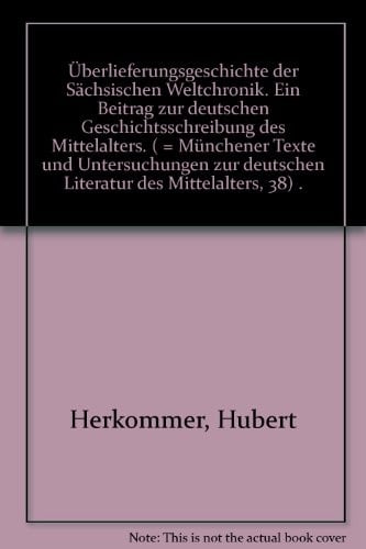 Überlieferungsgeschichte der Sächsischen Weltchronik. Ein Beitrag zur deutschen Geschichtsschreibung des Mittelalters. ( = Münchener Texte und Untersuchungen zur deutschen Literatur des Mittelalters, 38) .