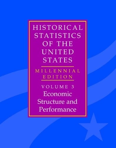 The Historical Statistics of the United States: Volume 3, Economic Structure and Performance: Millennial Edition (Pt.3)