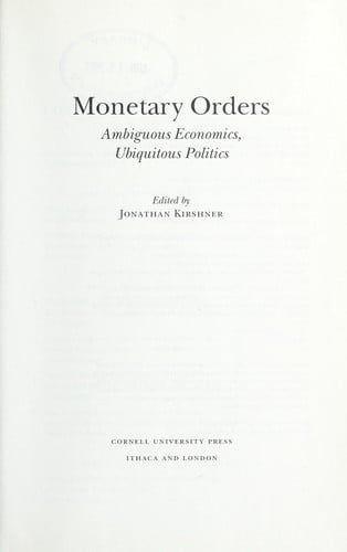 Monetary orders