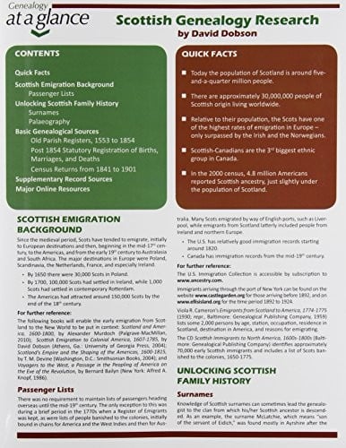 Scottish Genealogy Research (Genealogy at a Glance)