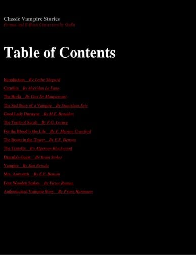 Classic vampire stories