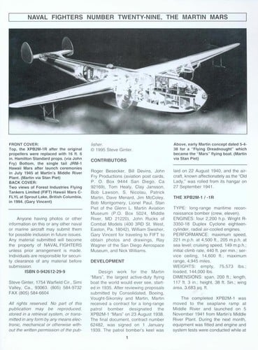 Martin Mars XPB2M-1R & JRM Flying Boats