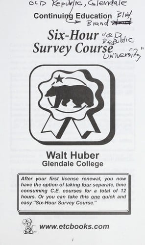 Continuing Education: Six-Hour Survey Course: Ethics, Agency, Trust Fund Handling, Fair Housing