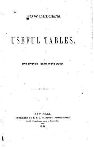 Bowditch's Useful Tables