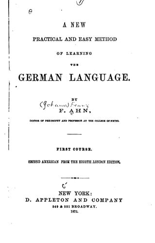 A New, Practical and Easy Method of Learning the German Language