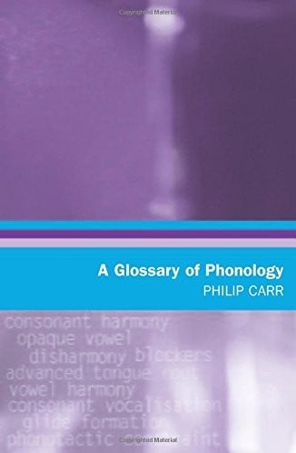 A Glossary of Phonology (Glossaries in Linguistics EUP)