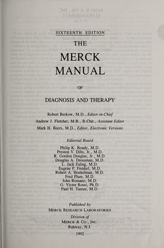The Merck manual of diagnosis and therapy