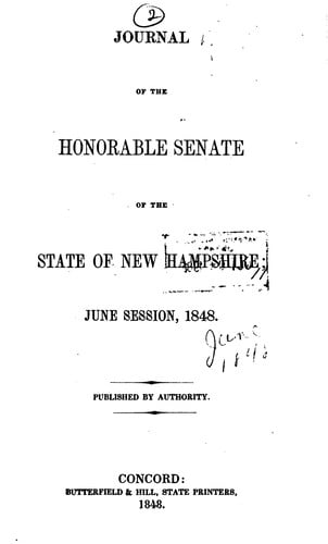 Journal of the Senate of New Hampshire