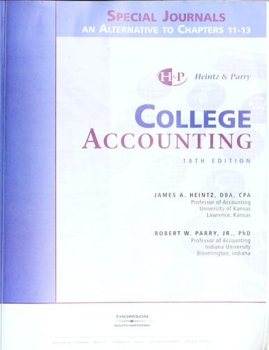 Spec Jrnls, Alt Ch 11-13 Acct