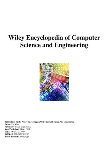 Wiley encyclopedia of computer science and engineering