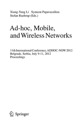 Ad-hoc, Mobile, and Wireless Networks