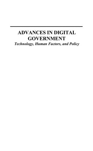 Advances in digital government
