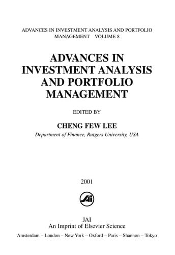 Advances in investment analysis and portfolio management