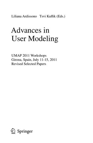Advances in User Modeling
