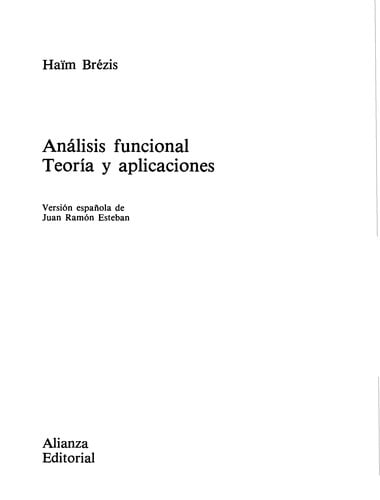 Análisis funcional, teoría y aplicaciones