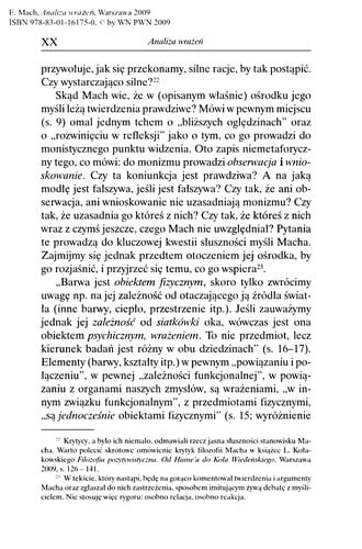 Analiza wrażeń i stosunek sfery fizycznej do psychicznej