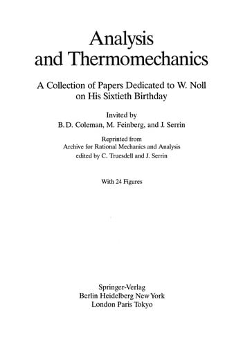 Analysis and Thermomechanics