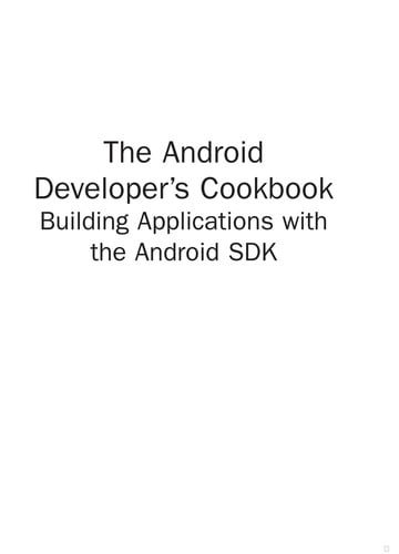 The Android developer's cookbook