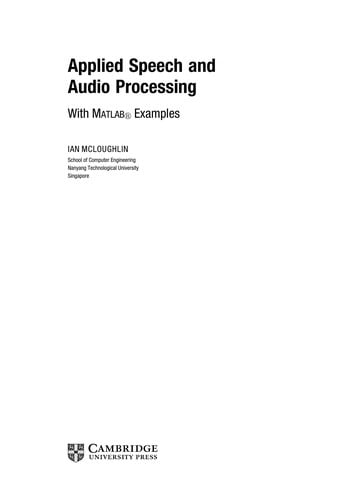 Applied speech and audio processing