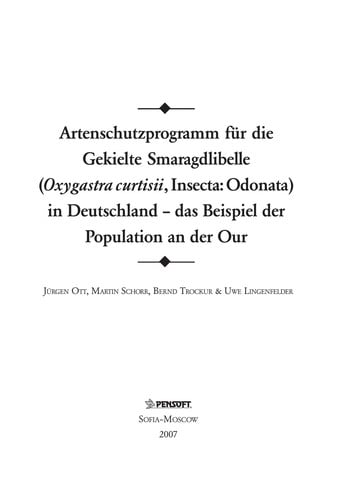 Artenschutzprogramm für die Gekielte Smaragdlibelle (Oxygastra curtisii, Insecta, Odonata) in Deutschland