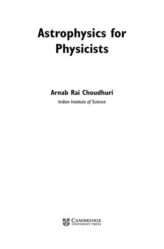 Astrophysics for physicists