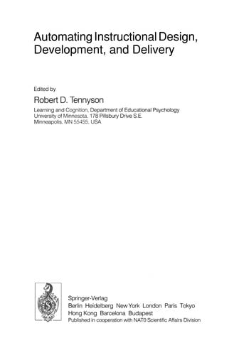 Automating Instructional Design, Development, and Delivery