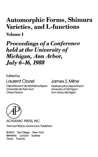 Automorphic forms, Shimura varieties, and L-functions