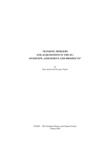 Banking mergers and acquisitions in the EU