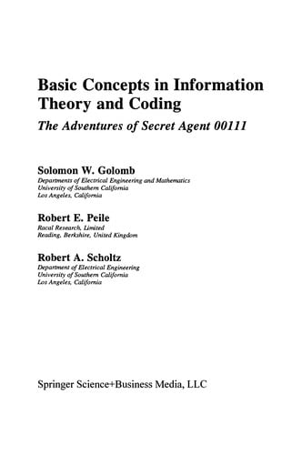 Basic Concepts in Information Theory and Coding