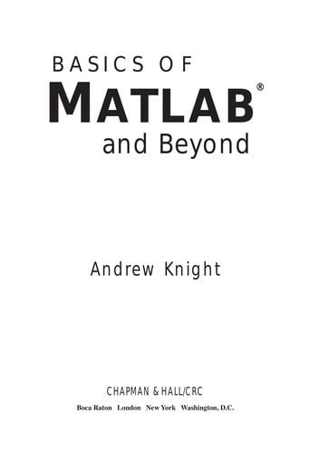 Basics of MATLAB and beyond