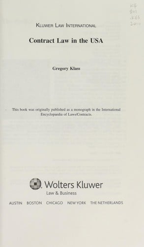 Contract law in the USA