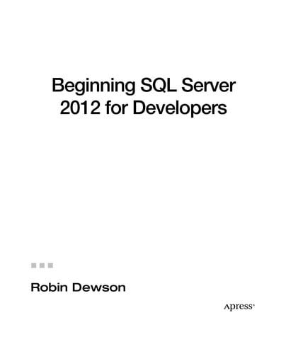 Beginning SQL Server 2012 for Developers