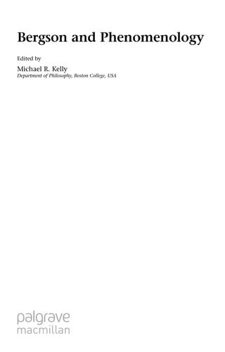 Bergson and phenomenology