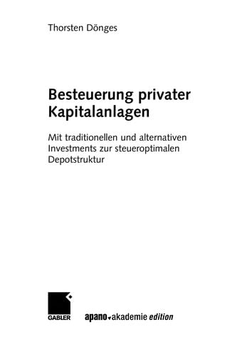 Besteuerung privater Kapitalanlagen