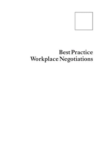 Best practice workplace negotiations