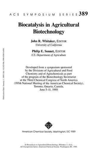 Biocatalysis in agricultural biotechnology
