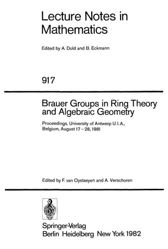 Brauer groups in ring theory and algebraic geometry