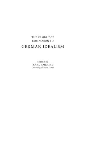 The Cambridge companion to German idealism